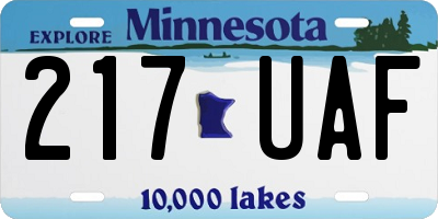 MN license plate 217UAF