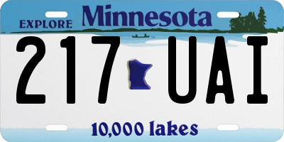 MN license plate 217UAI