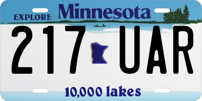 MN license plate 217UAR