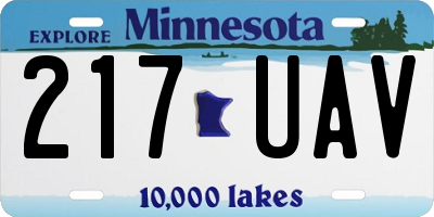 MN license plate 217UAV
