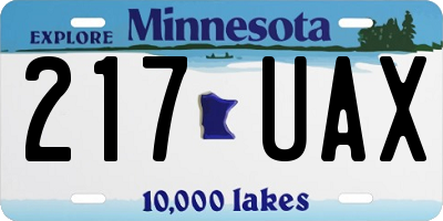 MN license plate 217UAX