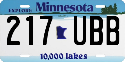 MN license plate 217UBB