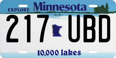 MN license plate 217UBD