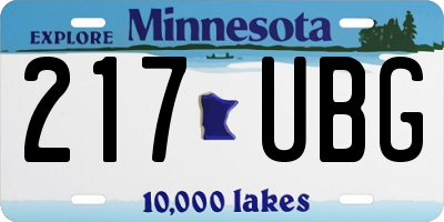 MN license plate 217UBG