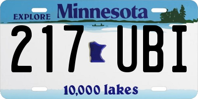 MN license plate 217UBI