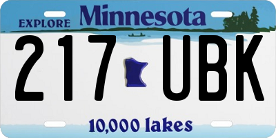 MN license plate 217UBK