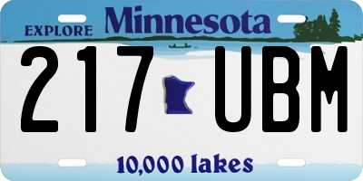 MN license plate 217UBM
