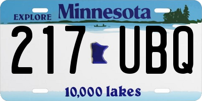 MN license plate 217UBQ