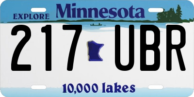 MN license plate 217UBR