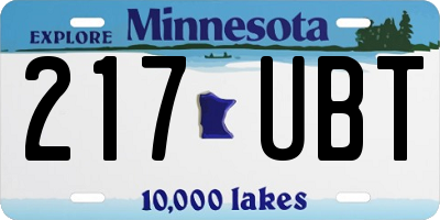 MN license plate 217UBT