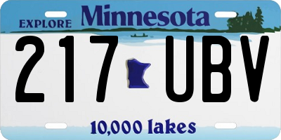 MN license plate 217UBV