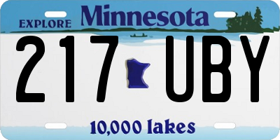 MN license plate 217UBY