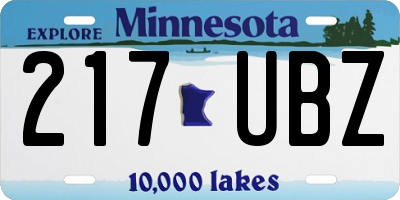 MN license plate 217UBZ