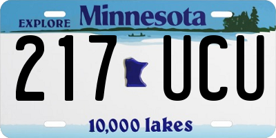 MN license plate 217UCU