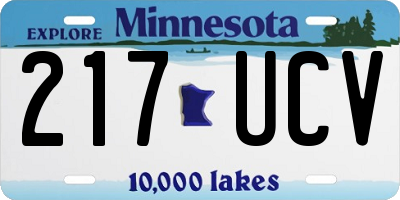 MN license plate 217UCV