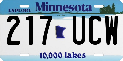 MN license plate 217UCW