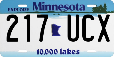 MN license plate 217UCX