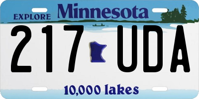 MN license plate 217UDA