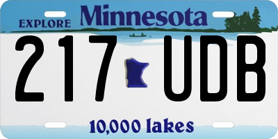 MN license plate 217UDB