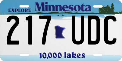 MN license plate 217UDC