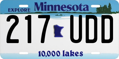 MN license plate 217UDD