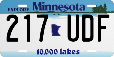 MN license plate 217UDF