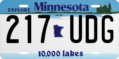 MN license plate 217UDG