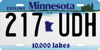 MN license plate 217UDH