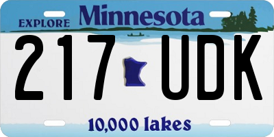 MN license plate 217UDK