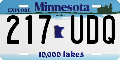 MN license plate 217UDQ