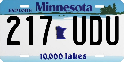 MN license plate 217UDU