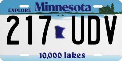 MN license plate 217UDV