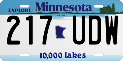 MN license plate 217UDW