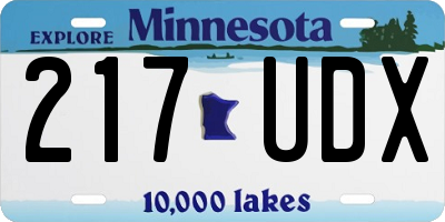 MN license plate 217UDX