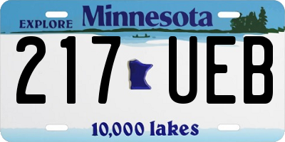 MN license plate 217UEB