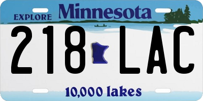 MN license plate 218LAC