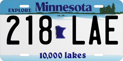 MN license plate 218LAE