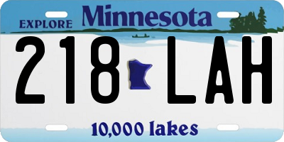 MN license plate 218LAH