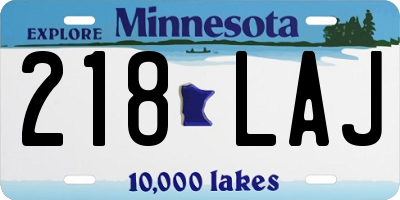 MN license plate 218LAJ