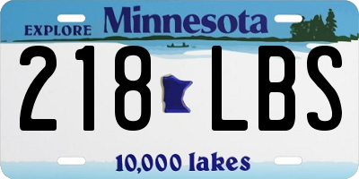 MN license plate 218LBS