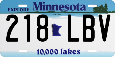 MN license plate 218LBV