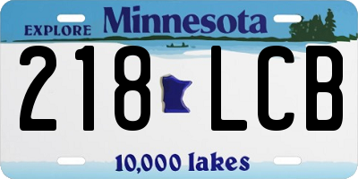 MN license plate 218LCB