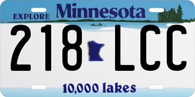 MN license plate 218LCC