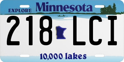 MN license plate 218LCI