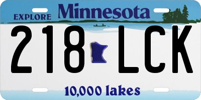 MN license plate 218LCK