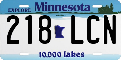 MN license plate 218LCN