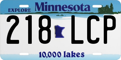 MN license plate 218LCP