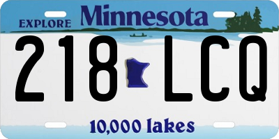MN license plate 218LCQ