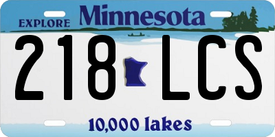 MN license plate 218LCS