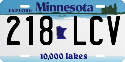 MN license plate 218LCV